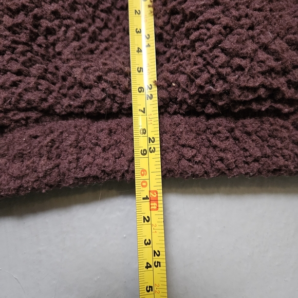 Old Navy Sz L Oversized Slouchy Cozy Dark Brown Sherpa Fleece  Zipper Jacket - Picture 12 of 16